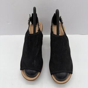 Sonoma Sandals Womens 8.5 M Ankle Strap Black Peep Toe Block Heels